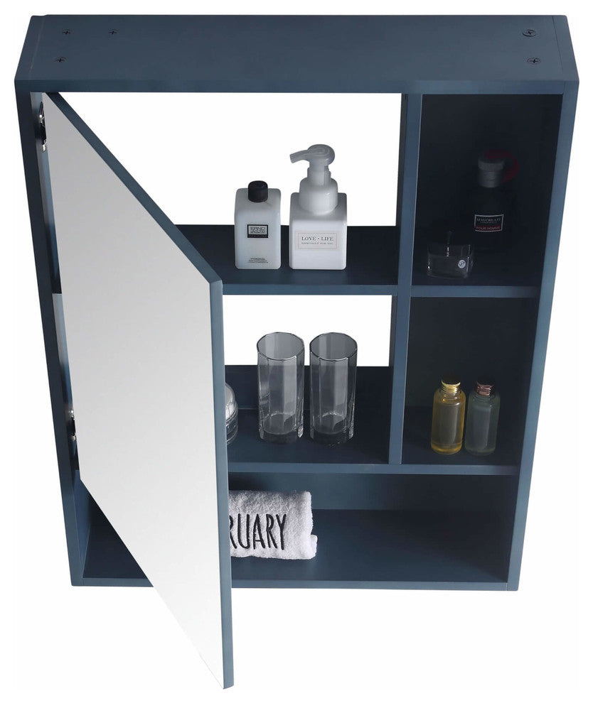 Fine Fixtures Surface Mount Bathroom Medicine Cabinet, Blue.