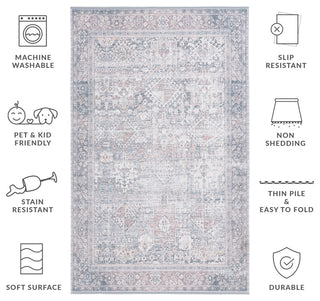 Safavieh Arizona Machine-Washable Collection ARZ199 Rug, Dark Sage/Ivory, 4'x6'