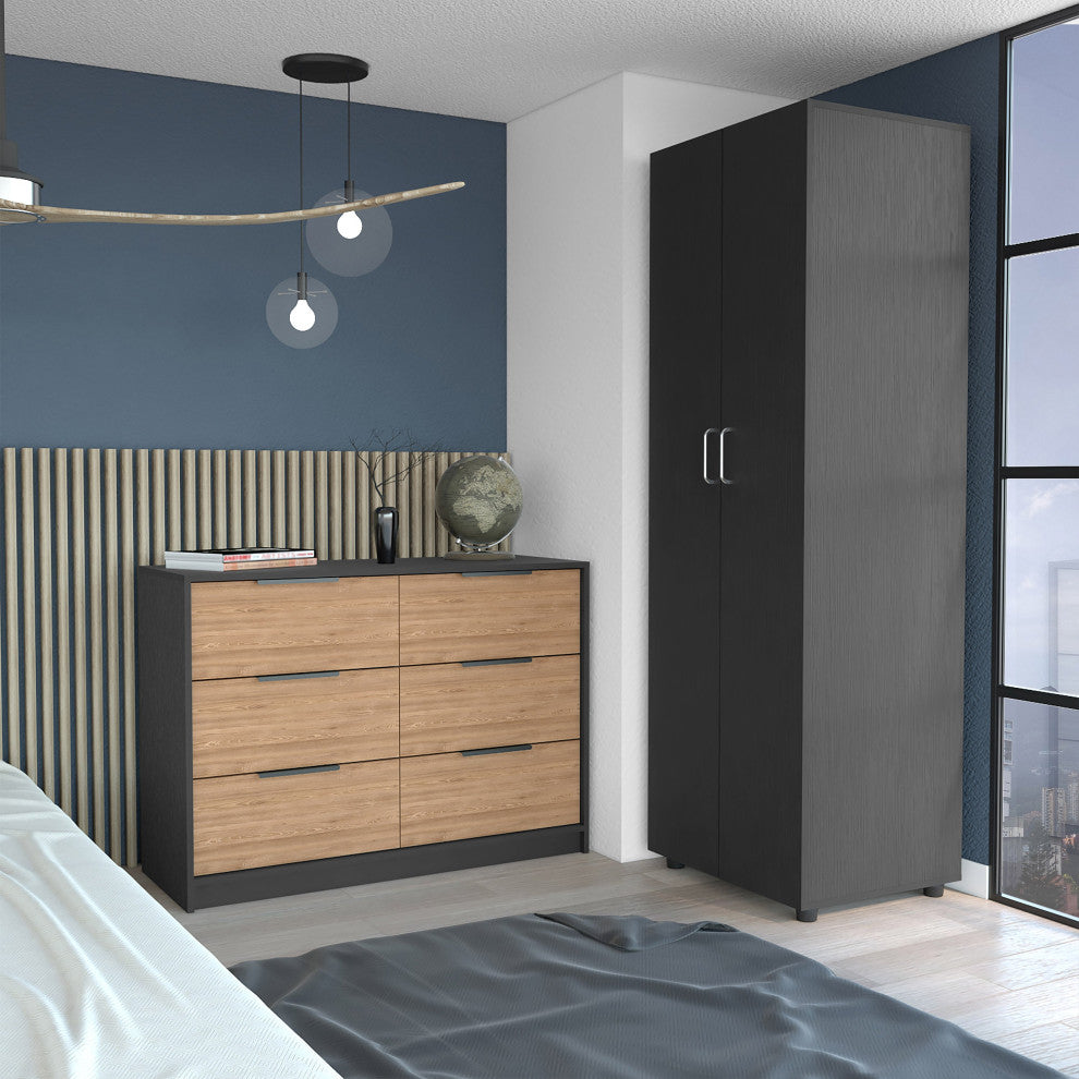 DEPOT E-SHOP Palmer 2-Piece Bedroom Set with Armoire and Drawer Dresser