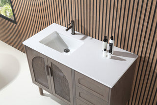 Nara Mid-Century Freestanding Bathroom Vanity, Chestnut Oak, 48"