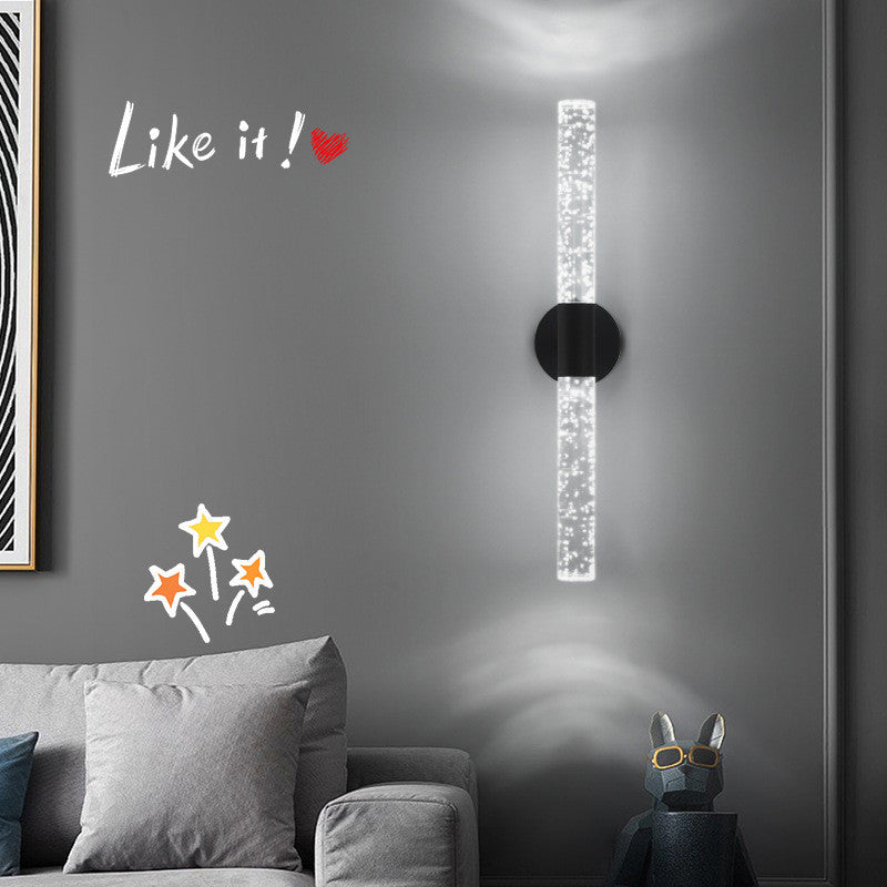 Modern Golden Wall Lamp in Minimalistic Style for Bedroom, Corridor, Black, Warm Light