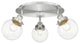 Beacon-3 Light 18" Flush Mount-Satin Nickel, Clear Glass Shade