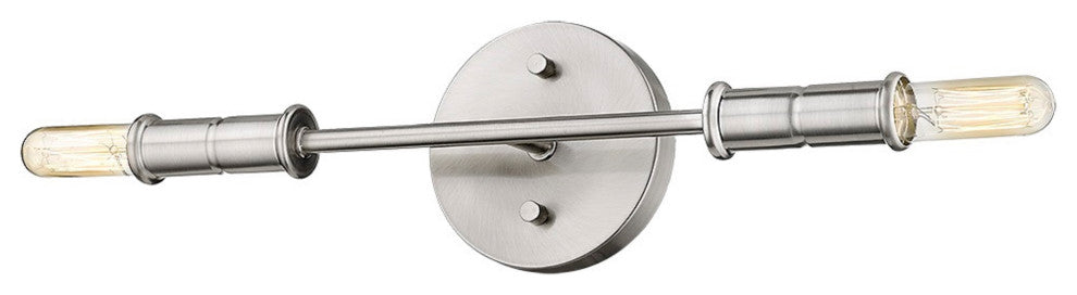 2 Light Simple Vanity Sconce for Wall Mount in Satin Nickel