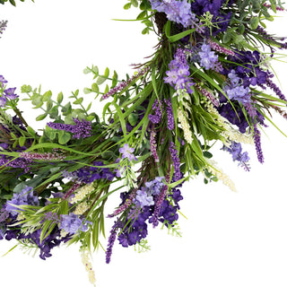 Lavender and Foliage Artificial Spring Wreath 24"