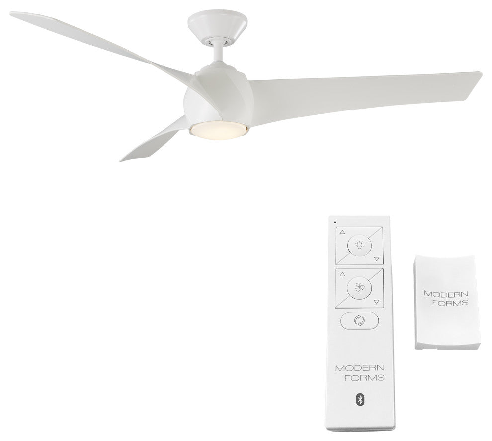 Twirl 58" Indoor/Outdoor Smart Ceiling Fan, Matte White, 3500K Light Kit