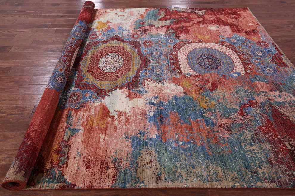 Modern Mamluk Hand-Knotted Wool Rug 8' 3" X 11' 5" - Q12410