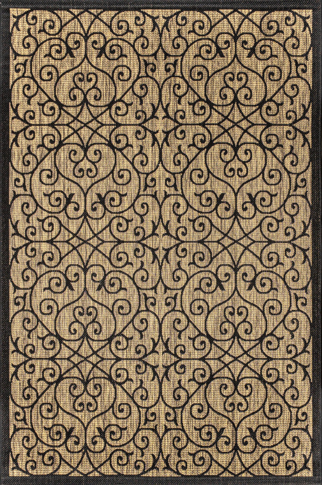 Madrid Vintage Filigree Textured Weave Indoor/Outdoor Area Rug