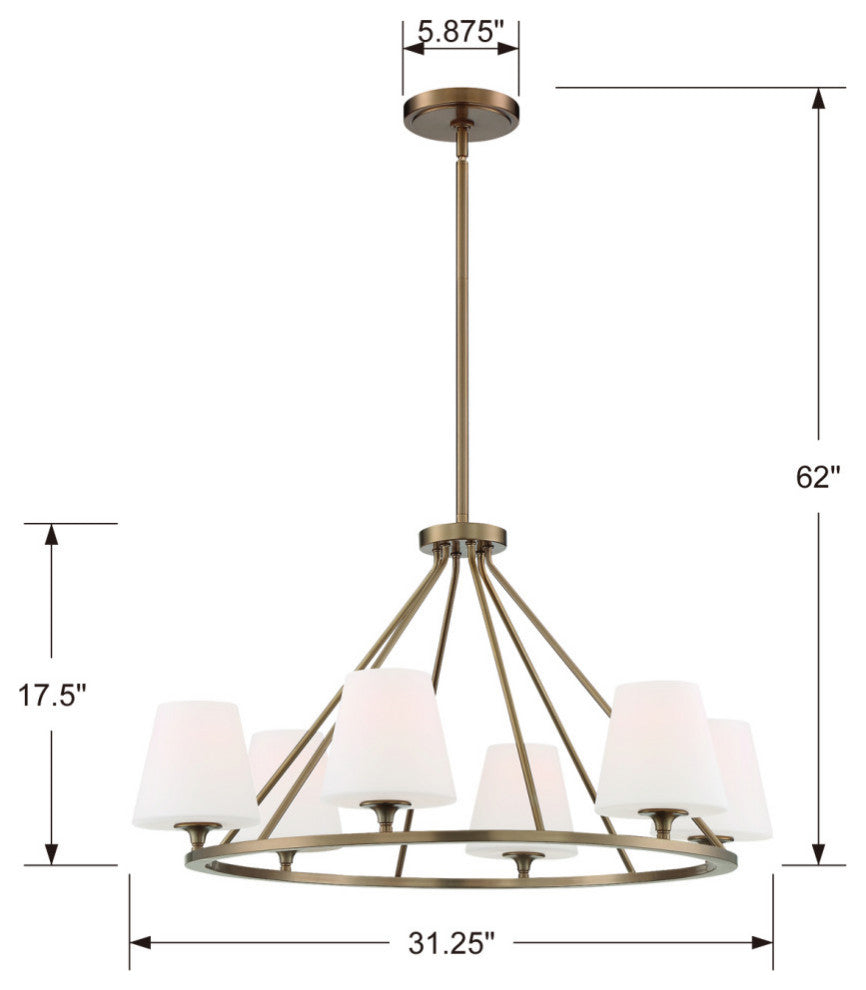 Crystorama Keenan Six Light Chandelier KEE-A3006-VG