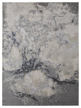 Oria Industrial Abstract Area Rug, Gray/Ivory, 1'8"x2'10"