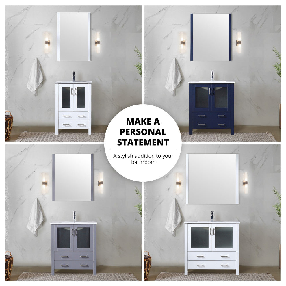 Volez Transitional White 30" Single Vanity Set