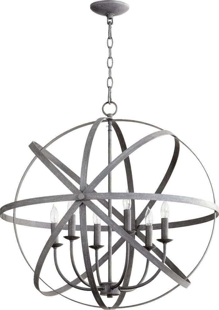 Celeste 6-Light Sphere Chandelier, Zinc