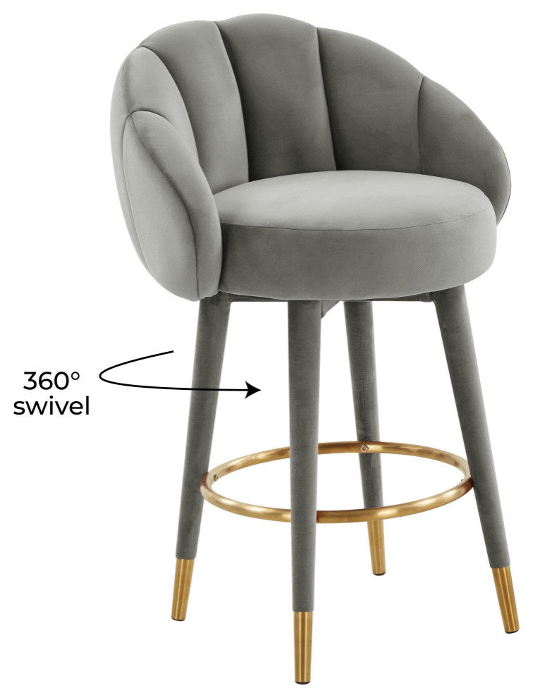 Myla Light Grey Swivel Counter Stool