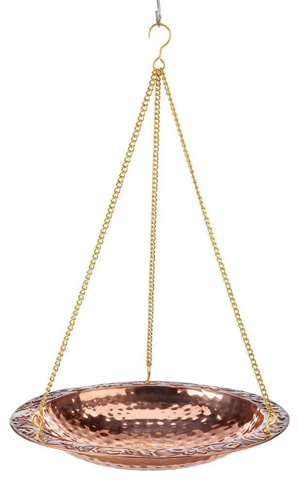 Pure Copper 18" Hanging Bird Bath By Good Directions