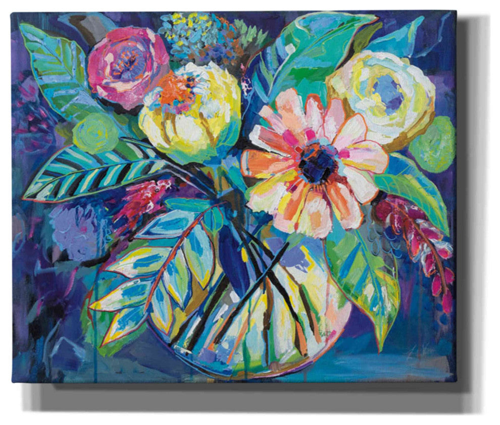 Epic Graffiti "Happiness" by Jeanette Vertentes, Giclee Canvas Wall Art, 24"x20"
