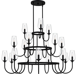 Quoizel VSC5048 Viscount 18 Light 48"W Taper Candle Style - Matte Black
