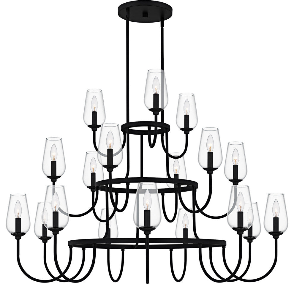 Quoizel VSC5048 Viscount 18 Light 48"W Taper Candle Style - Matte Black