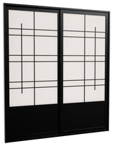 7' Tall Eudes Shoji Sliding Door Kit, Double, Sided, Black