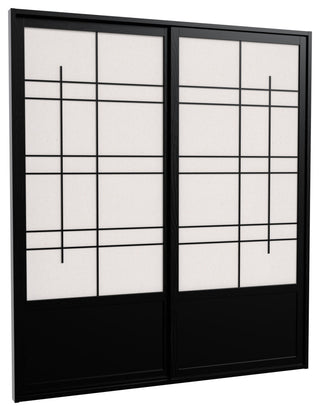 7' Tall Eudes Shoji Sliding Door Kit, Double, Sided, Black