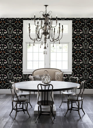 Hidden Treasures Black Peel and Stick Wallpaper