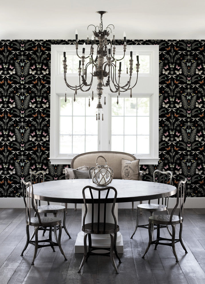 Hidden Treasures Black Peel and Stick Wallpaper