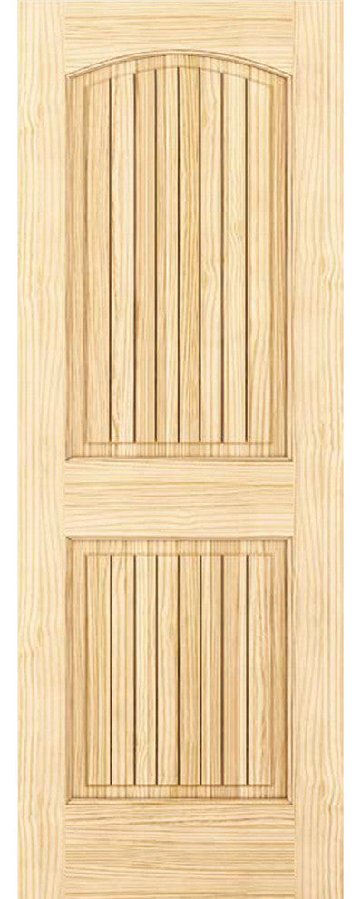 Kimberly Bay Interior Door, Colonial 2-Panel Arch, V-Grooves, 1.375"x30"x80"