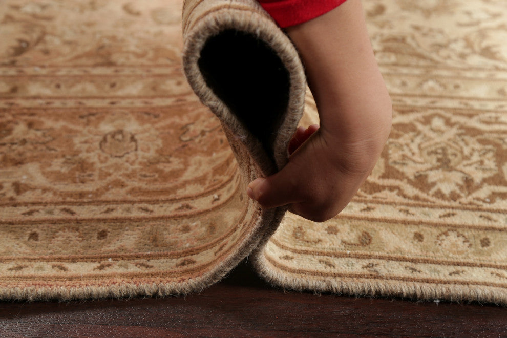 Consigned, Vintage-Style Faded Persian Traditional Handmade Area Rug, Brown, 6x9