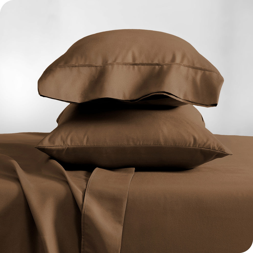 Bare Home Microfiber Pillowcases - Set of 2, Cocoa, King