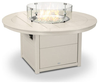 Polywood Round 48" Fire Pit Table, Sand