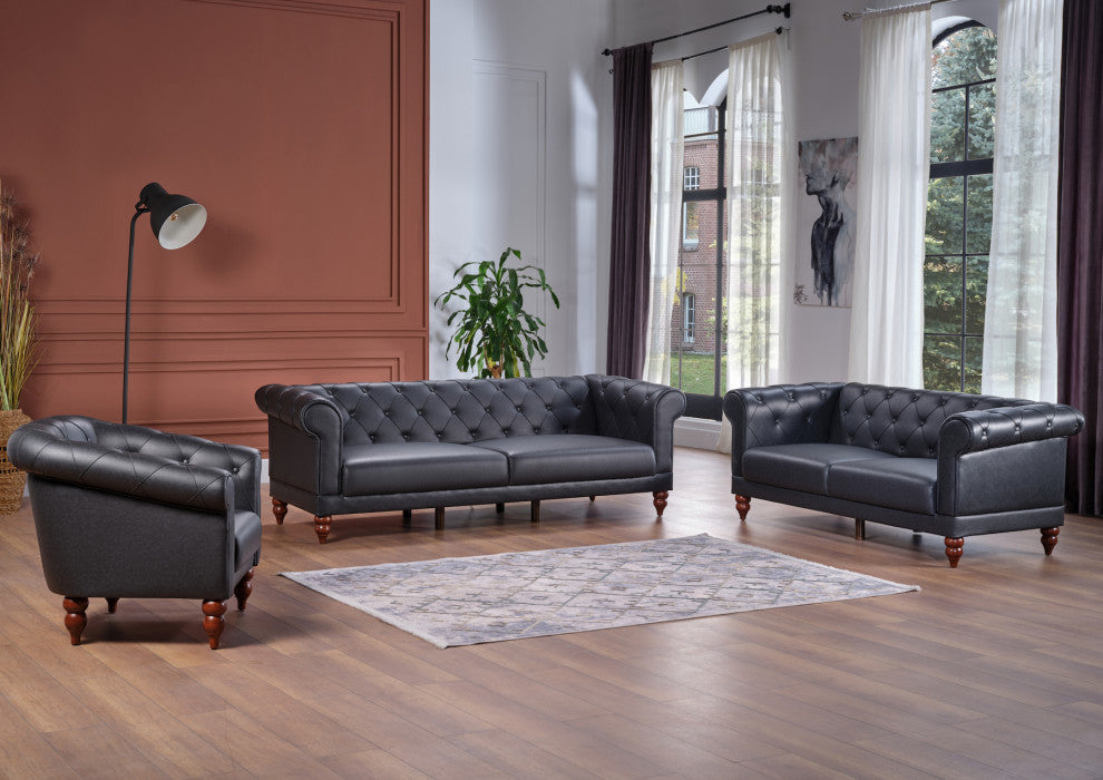 Muse Love Seat, Muse Gray Pu