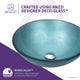 Posh Series Deco-Glass Vessel Sink, Coral Blue