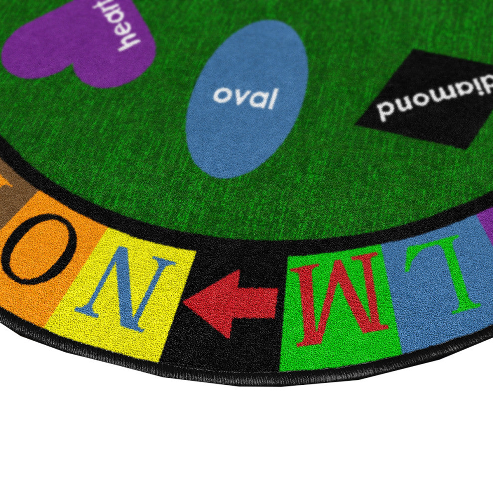 Flagship Carpets VA116-27A 6' Round Simple Shapes Educational Rug