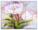 "White Tulips" Glossy Metal Wall Art, 3 Panels, 36"x28"
