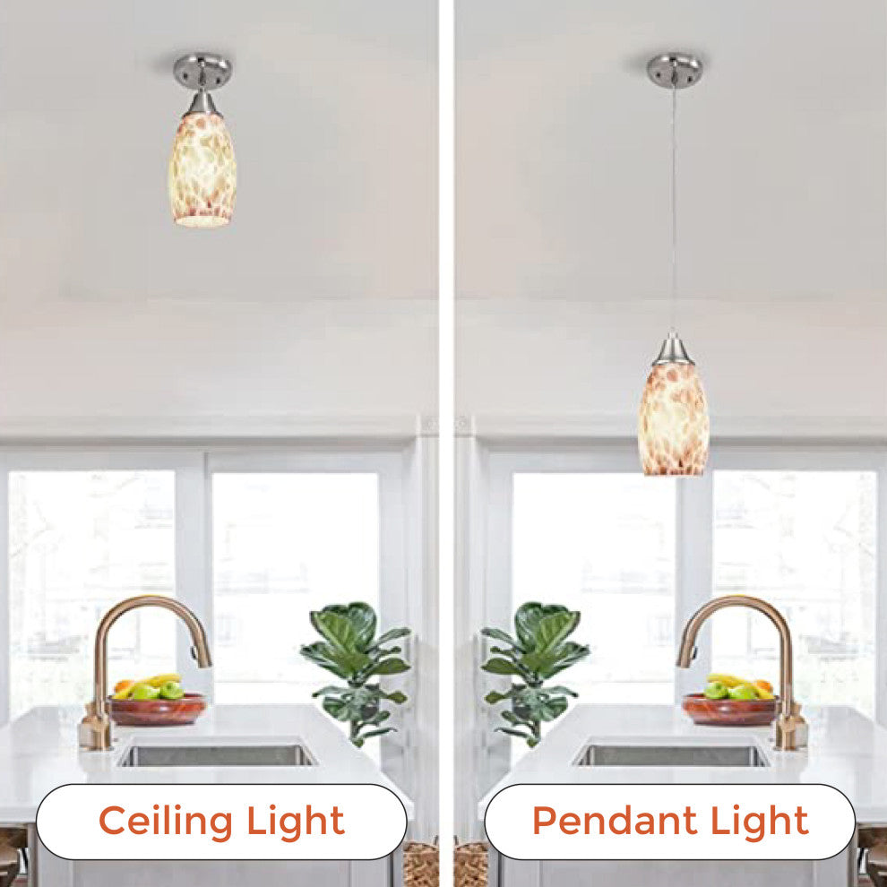 1-light Abstract Purple kitchen decor Art Glass Pendant Metal lighting fixtures