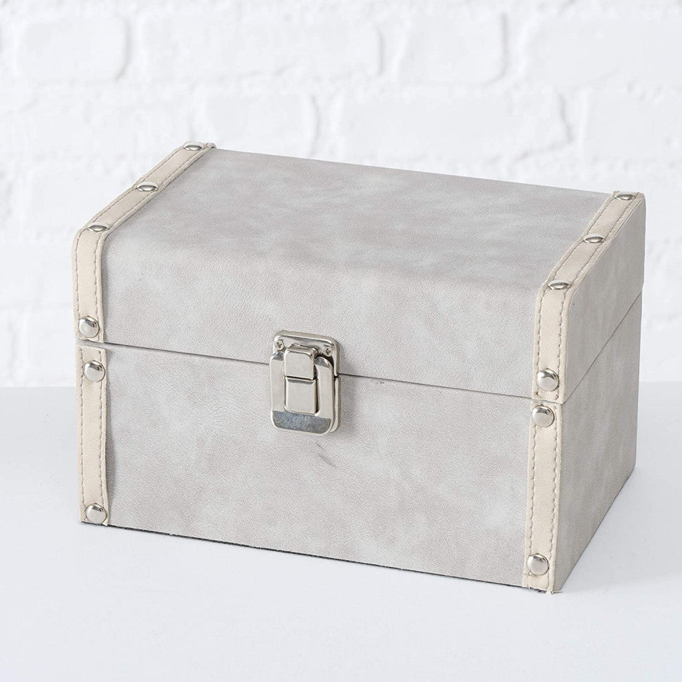 3 Piece Studded Grey Decorative Box Set