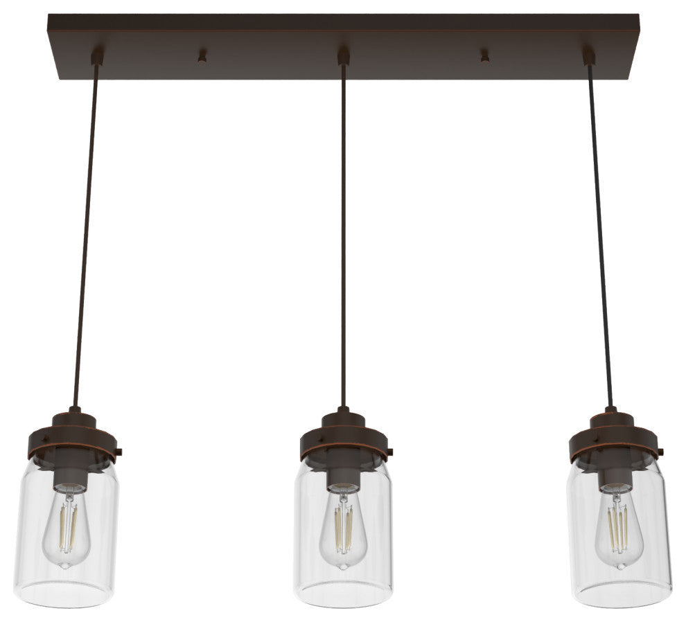 Hunter Devon Park Onyx Bengal 3 Light Linear Cluster Ceiling Light Fixture