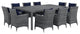 Canvas Navy Summon 11 Piece Outdoor Patio Sunbrella Dining Set