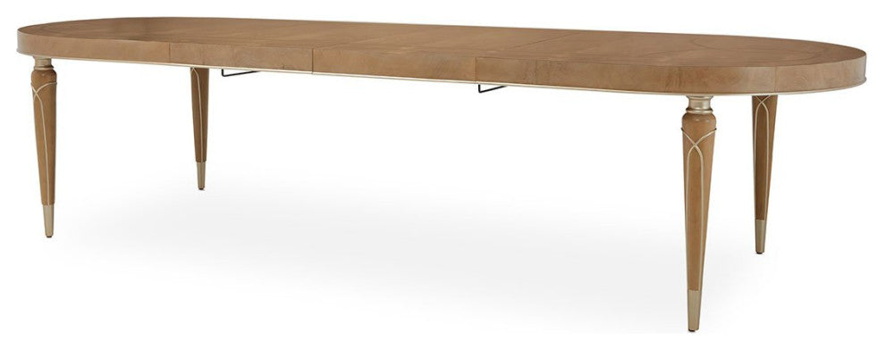 Aico Amini Villa Cherie 7 PC Oval Dining Set in Caramel