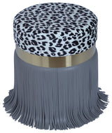 TOV Furniture Ajani Upholstered Ottoman in Grey