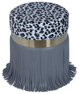 TOV Furniture Ajani Upholstered Ottoman in Grey