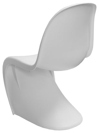 Mod Made "S" Shape Plastic Dining Side Chair, White