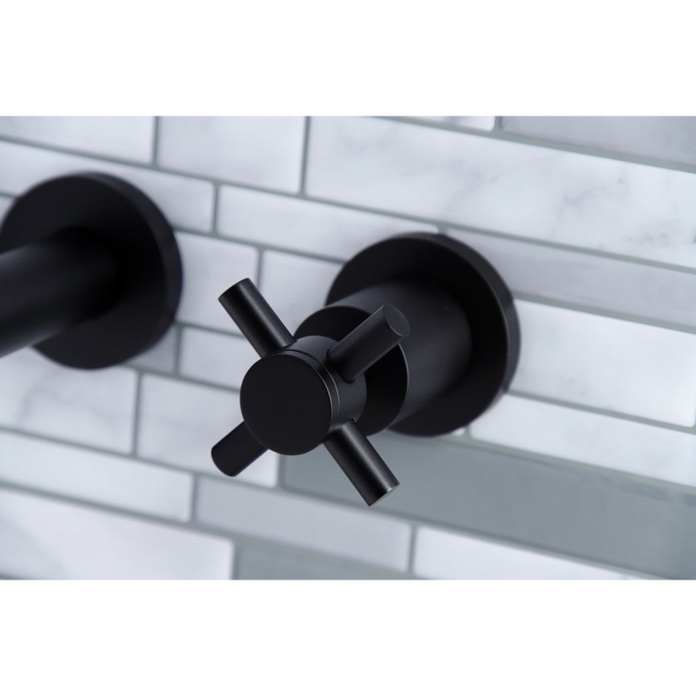 KS8020DX Two-Handle Wall Mount Tub Faucet, Matte Black
