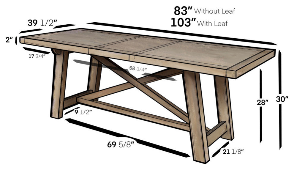 Newberry Extension Dining Table, Weathered Natural