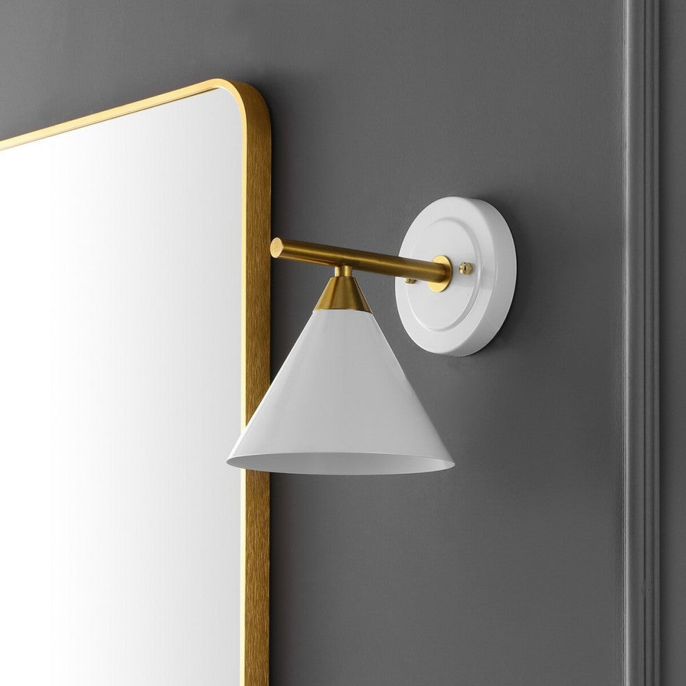 Safavieh Wyanet 8" Wall Sconce, White/Brass
