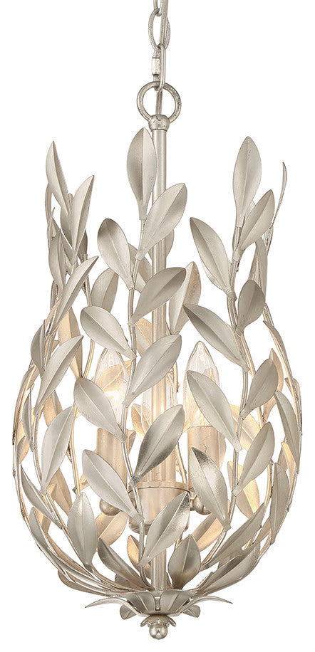 Crystorama Lighting Group 563 Broche 3 Light 10"W Taper Candle - Antique Silver