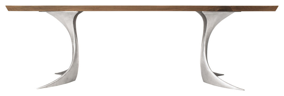 Walnut Table with Sand Cast Aluminium Legs 91"x36"x30"