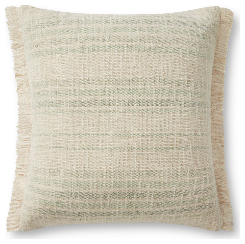 Angela Rose x Loloi Forrest Ivory / Sage 18'' x 18'' Cover, Poly Pillow