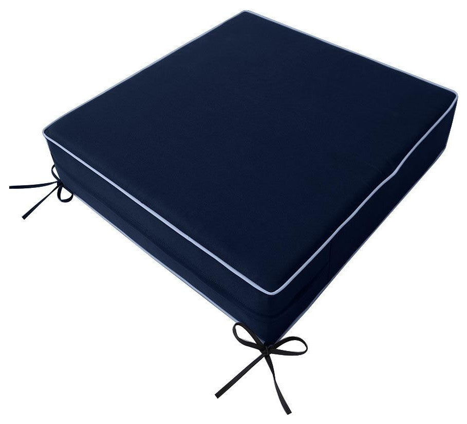 |COVER ONLY|Outdoor Contrast Pipe Trim Medium Deep Seat Back Pillow Cover AD101