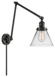 Cone Swing Arm With Switch, Matte Black, Clear, Clear