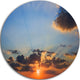 Beautiful Cloudy Sunset Panorama, Seascape Disc Metal Wall Art, 11"