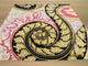 Hand-Tufted Wool Black Contemporary Abstract Paisley Rug, 7'9 Square